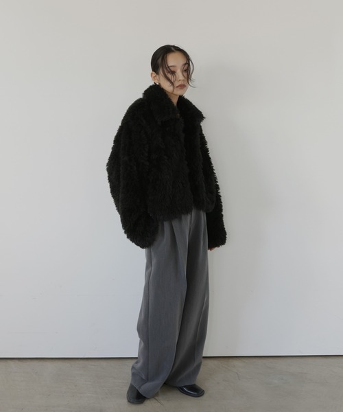 セール】スタンドカラーフェイクファーブルゾン（その他アウター