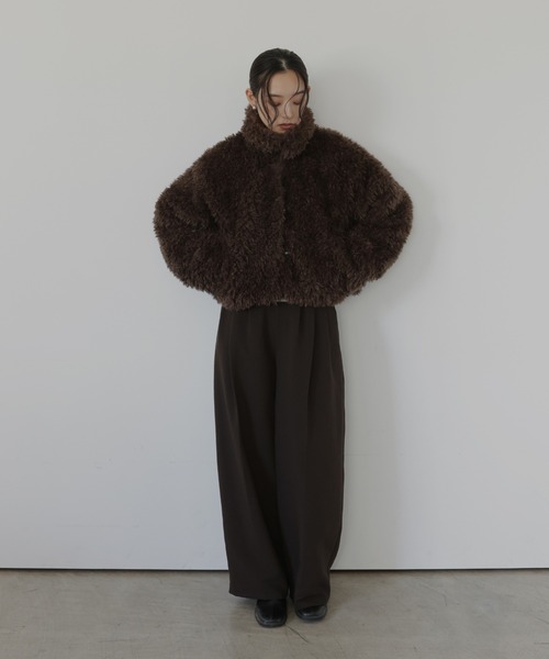 セール】スタンドカラーフェイクファーブルゾン（その他アウター