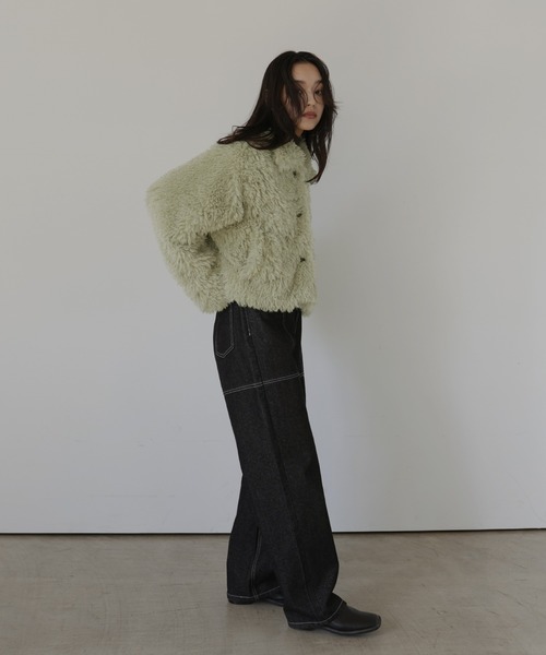 hellam（へラム）の「スタンドカラーフェイクファーブルゾン（その他アウター・レディース・ブラック/ブラウン/オリーブ/アイボリー・FREE）」の16枚目の写真
