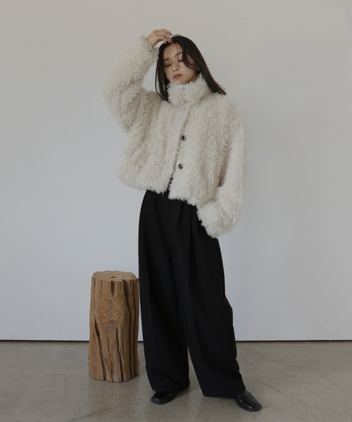 セール】スタンドカラーフェイクファーブルゾン（その他アウター