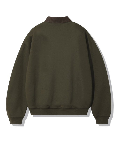 TRILLION(トリリオン)の「Leather Patch Denim Collar Rugby Man-to-Man_Khaki(スウェット・レディース・その他・X-LARGE/LARGE/MEDIUM)」の5枚目の写真