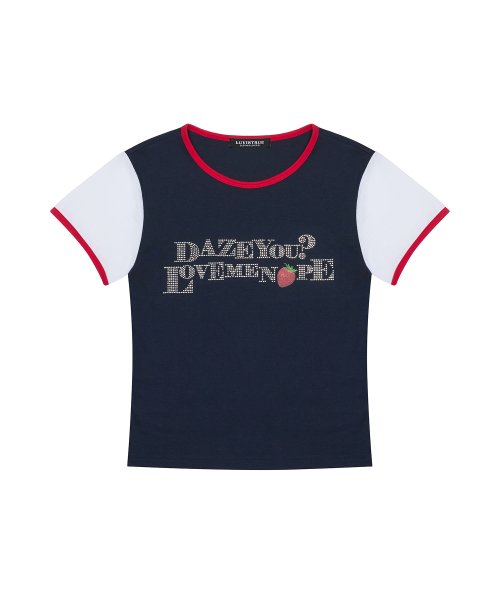 LUVISTRUE(ラヴイズトゥルー)の「IM STRAWBERRY LETTERING TEE(NAVY)(Tシャツ/カットソー・レディース・その他・FREE)」の2枚目の写真