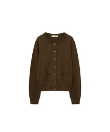 SIYAZU（シヤジュ）の「SIKN2150 Wool Blend Core Knit Cardigan_Khaki Brown（カーディガン/ボレロ）」