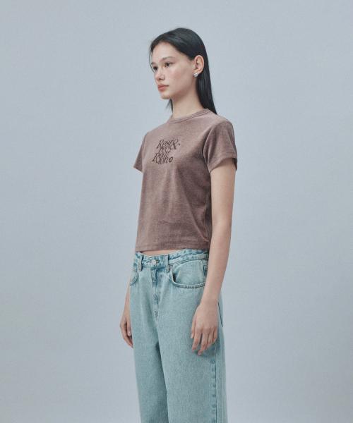 Rest&Recreation（レストアンドレクリエーション）の「VELVET LOGO T-SHIRT - BROWN（Tシャツ/カットソー・レディース・その他・ONE）」の4枚目の写真