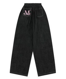 MUCENT（ムセント）の「Bolton Back Pocket Big Logo Banding Pants Unisex (2 Colors)（デニムパンツ）」