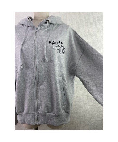 WORLD WIDE LOVE!(ワールドワイドラブ)の「YOU!!パーカー(パーカー・レディース・ブラック/オフホワイト/トップグレー・1)」の13枚目の写真