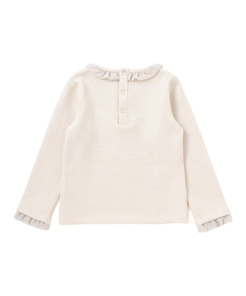 BeBe（ベベ）の「ラメニットフリルトップス+スカート セットアップ（セットアップ・キッズ・ベージュ・140cm/130cm/120cm）」の5枚目の写真