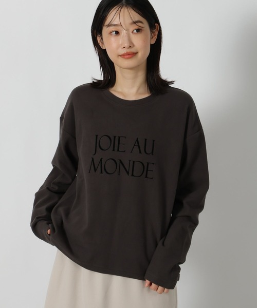 LAKOLE(ラコレ)の「スムースロゴ長袖T / 611699(Tシャツ/カットソー・レディース・チャコール/オフホワイト・FREE)」の1枚目の写真