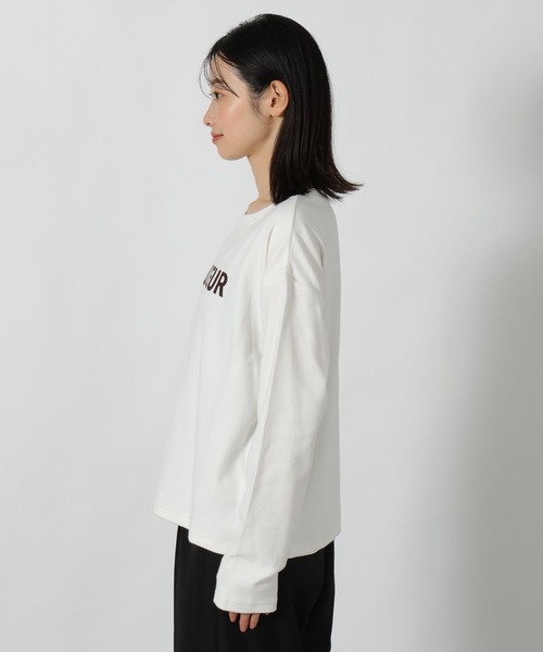 LAKOLE(ラコレ)の「スムースロゴ長袖T / 611699(Tシャツ/カットソー・レディース・チャコール/オフホワイト・FREE)」の8枚目の写真