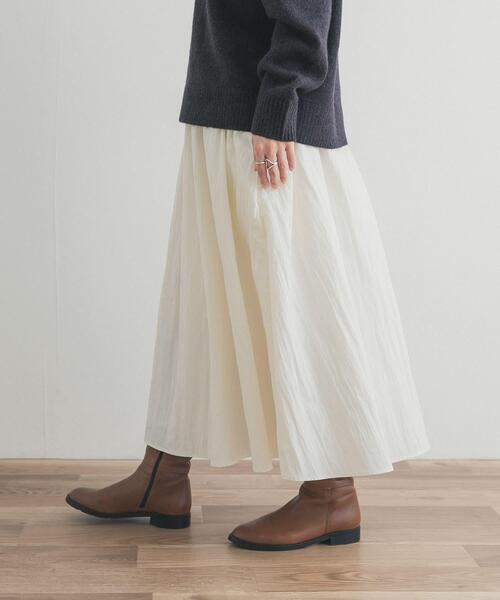 URBAN RESEARCH DOORS（アーバンリサーチドアーズ）の「サイドポケットギャザースカート（スカート・レディース・ネイビー/カーキ/オフホワイト・FREE）」の8枚目の写真