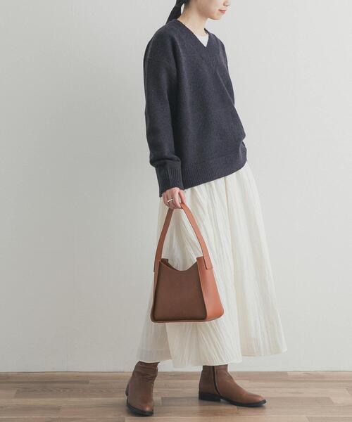 URBAN RESEARCH DOORS（アーバンリサーチドアーズ）の「サイドポケットギャザースカート（スカート・レディース・ネイビー/カーキ/オフホワイト・FREE）」の10枚目の写真