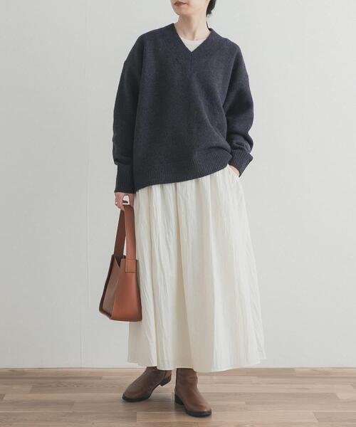 URBAN RESEARCH DOORS（アーバンリサーチドアーズ）の「サイドポケットギャザースカート（スカート・レディース・ネイビー/カーキ/オフホワイト・FREE）」の11枚目の写真