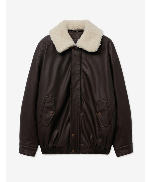 LADY VOLUME（レディーボリューム）の「SHEARING SIGNATURE VINTAGE COATING LEATHER PADDING_BROWN（ダウンジャケット/コート・レディース・その他・FREE）」の2枚目の写真