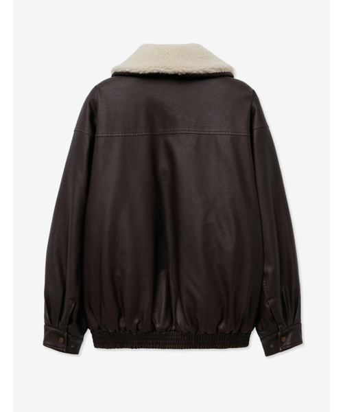 LADY VOLUME（レディーボリューム）の「SHEARING SIGNATURE VINTAGE COATING LEATHER PADDING_BROWN（ダウンジャケット/コート・レディース・その他・FREE）」の3枚目の写真
