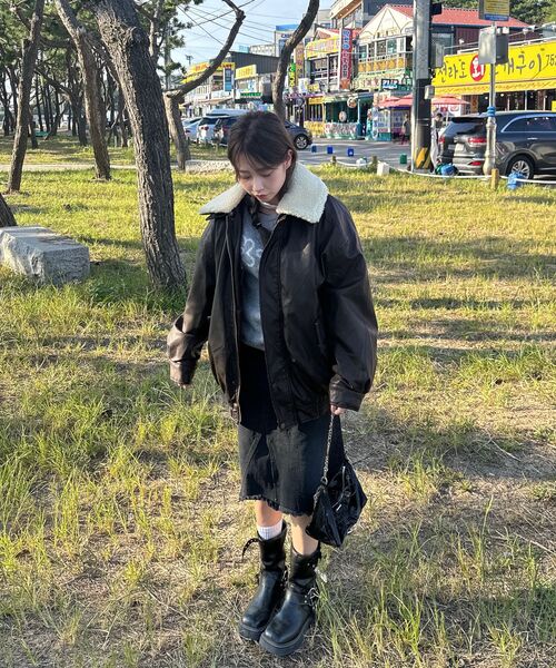LADY VOLUME（レディーボリューム）の「SHEARING SIGNATURE VINTAGE COATING LEATHER PADDING_BROWN（ダウンジャケット/コート・レディース・その他・FREE）」の9枚目の写真