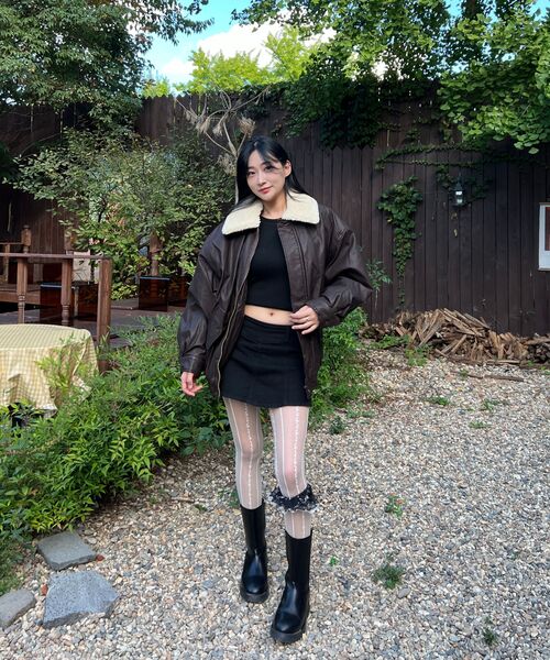LADY VOLUME（レディーボリューム）の「SHEARING SIGNATURE VINTAGE COATING LEATHER PADDING_BROWN（ダウンジャケット/コート・レディース・その他・FREE）」の11枚目の写真