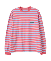 UNKNOWN PLANET（アンノウンプラネット）の「アイビーストライプラウンドロングスリーブTシャツピンク（Tシャツ/カットソー）」