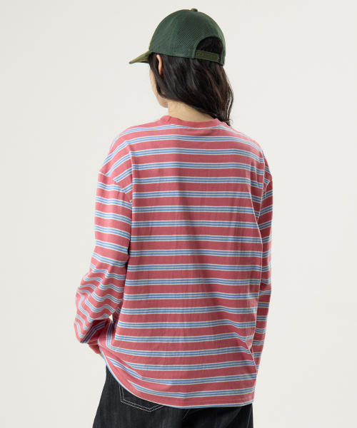UNKNOWN PLANET(アンノウンプラネット)の「アイビーストライプラウンドロングスリーブTシャツピンク(Tシャツ/カットソー・レディース・その他・SMALL/MEDIUM/FREE)」の6枚目の写真