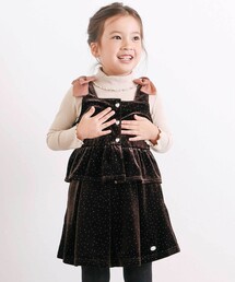 SLAP SLIP（スラップスリップ）の「きらめくラメドットベロアビスチェセットアップ(90~130cm)（セットアップ・キッズ）」