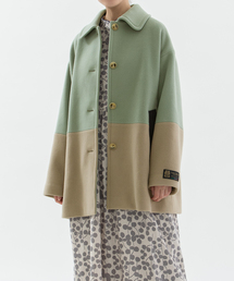 nop de nod スタンドカラーボックスコート　カーキ モスグリーン　新品 nop de nod スタンドカラーボックスコート カーキ モスグリーン 新品