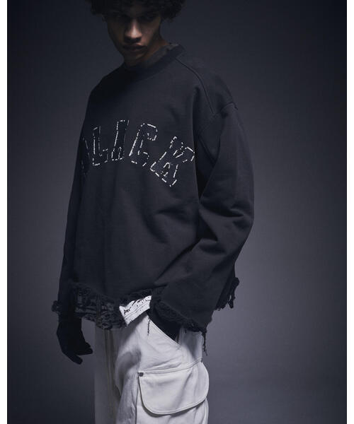 DANKE SCHON(ダンケシェーン)の「DankeSchon/ダンケシェーン/CUT FRINGE SWEAT CREWNECK BLACK(スウェット・メンズ・ブラック/ベージュ・L/M)」の10枚目の写真