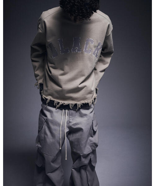 DANKE SCHON(ダンケシェーン)の「DankeSchon/ダンケシェーン/CUT FRINGE SWEAT CREWNECK BLACK(スウェット・メンズ・ブラック/ベージュ・L/M)」の16枚目の写真