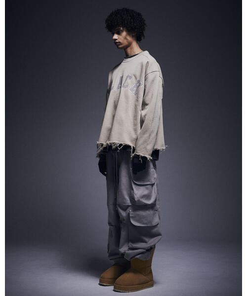 DANKE SCHON(ダンケシェーン)の「DankeSchon/ダンケシェーン/CUT FRINGE SWEAT CREWNECK BLACK(スウェット・メンズ・ブラック/ベージュ・L/M)」の17枚目の写真