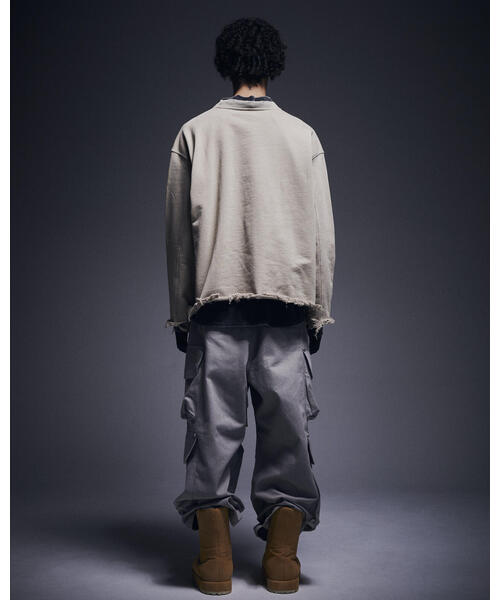 DANKE SCHON(ダンケシェーン)の「DankeSchon/ダンケシェーン/CUT FRINGE SWEAT CREWNECK BLACK(スウェット・メンズ・ブラック/ベージュ・L/M)」の18枚目の写真