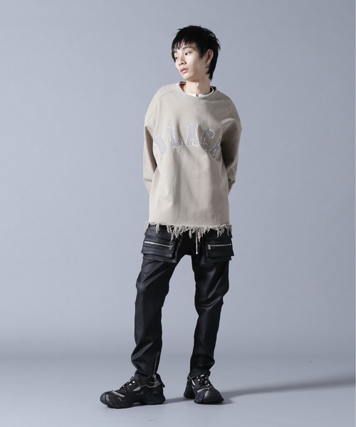 DANKE SCHON(ダンケシェーン)の「DankeSchon/ダンケシェーン/CUT FRINGE SWEAT CREWNECK BLACK(スウェット・メンズ・ブラック/ベージュ・L/M)」の5枚目の写真