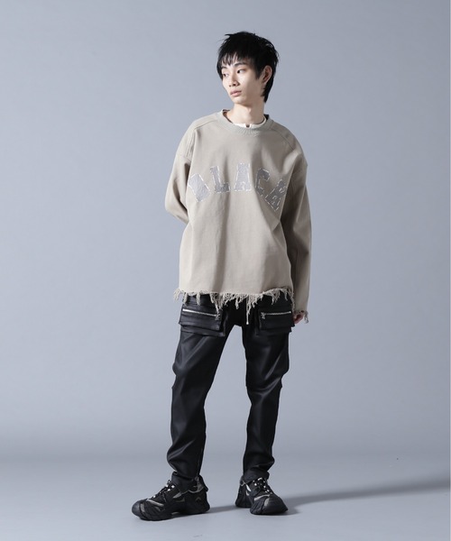 DANKE SCHON(ダンケシェーン)の「DankeSchon/ダンケシェーン/CUT FRINGE SWEAT CREWNECK BLACK(スウェット・メンズ・ブラック/ベージュ・L/M)」の7枚目の写真
