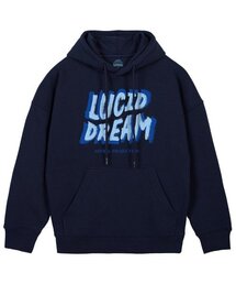 ルシッドドリーム オーバーサイズ ワイドショルダーフードパーカー_ネイビー