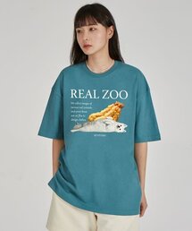 リアルジュ シュリンプ スピッツ ラウンドネック 15番手 コットン 半袖Tシャツ_ブルーグリーン