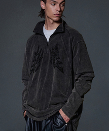 NOT4NERD（ノットフォーナード）の「N4 Logo Layered High Neck Quarter Zip Up - Black（その他トップス）」