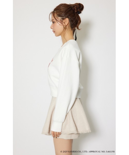 rienda(リエンダ)の「マイメロ&クロミコラボスウェットトップス トレーナー 秋服 冬服(スウェット・レディース・ホワイト/ブラック・FREE)」の8枚目の写真
