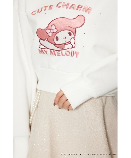 rienda(リエンダ)の「マイメロ&クロミコラボスウェットトップス トレーナー 秋服 冬服(スウェット・レディース・ホワイト/ブラック・FREE)」の12枚目の写真