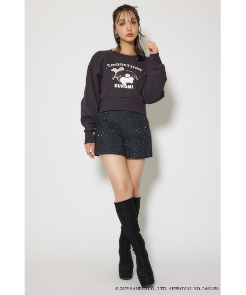 rienda(リエンダ)の「マイメロ&クロミコラボスウェットトップス トレーナー 秋服 冬服(スウェット・レディース・ホワイト/ブラック・FREE)」の13枚目の写真