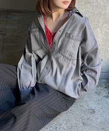 PAGEBOY | ウエストベルトデニムシャツ(シャツ/ブラウス)