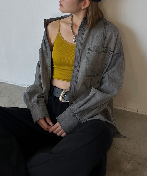 PAGEBOY（ページボーイ）の「ウエストベルトデニムシャツ（シャツ/ブラウス・レディース・ブラック/ブルー/インディゴブルー・FREE）」の9枚目の写真