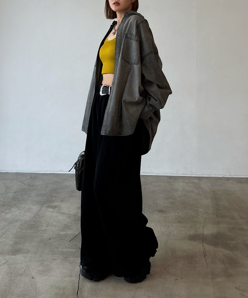 PAGEBOY（ページボーイ）の「ウエストベルトデニムシャツ（シャツ/ブラウス・レディース・ブラック/ブルー/インディゴブルー・FREE）」の5枚目の写真