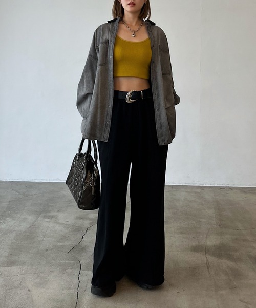 PAGEBOY（ページボーイ）の「ウエストベルトデニムシャツ（シャツ/ブラウス・レディース・ブラック/ブルー/インディゴブルー・FREE）」の4枚目の写真