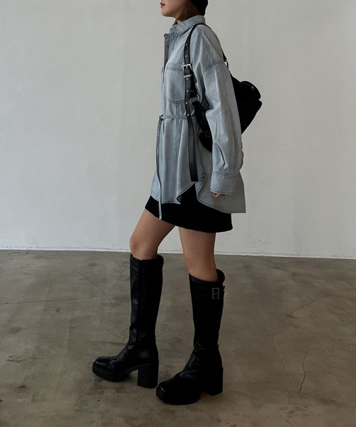 PAGEBOY（ページボーイ）の「ウエストベルトデニムシャツ（シャツ/ブラウス・レディース・ブラック/ブルー/インディゴブルー・FREE）」の18枚目の写真