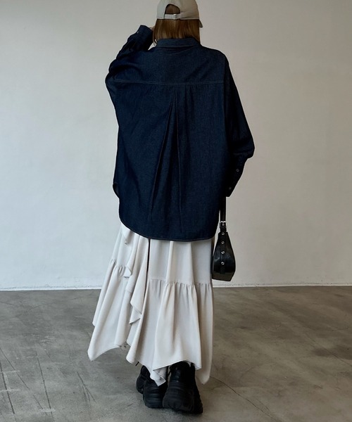 PAGEBOY（ページボーイ）の「ウエストベルトデニムシャツ（シャツ/ブラウス・レディース・ブラック/ブルー/インディゴブルー・FREE）」の12枚目の写真