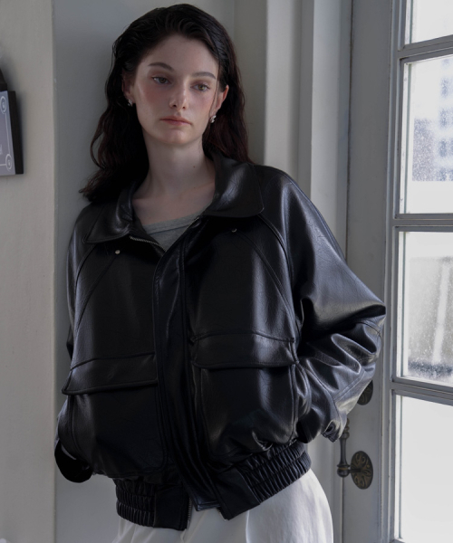 DEHEVE（デヘヴェ）の「Two-way Rivet Leather Jacket [Black]（その他アウター・レディース・ブラック・FREE）」の3枚目の写真