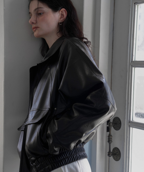 DEHEVE（デヘヴェ）の「Two-way Rivet Leather Jacket [Black]（その他アウター・レディース・ブラック・FREE）」の6枚目の写真
