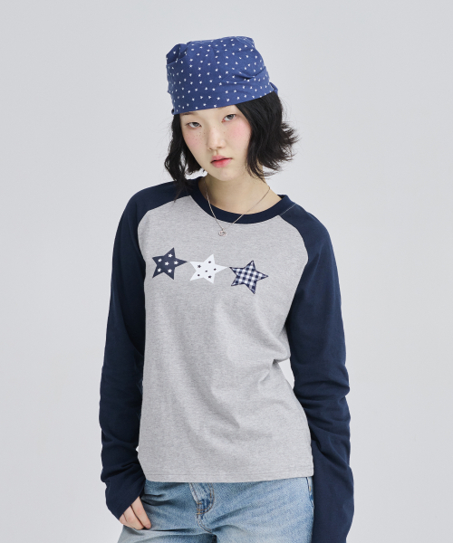 AWESOME STUDIO（オーサムスタジオ）の「スタラグランスリーブTシャツメランジグレー（Tシャツ/カットソー・レディース・グレー・FREE）」の2枚目の写真