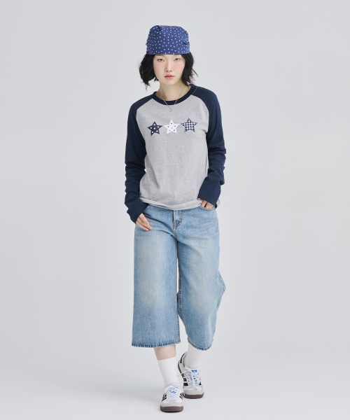 AWESOME STUDIO（オーサムスタジオ）の「スタラグランスリーブTシャツメランジグレー（Tシャツ/カットソー・レディース・グレー・FREE）」の3枚目の写真