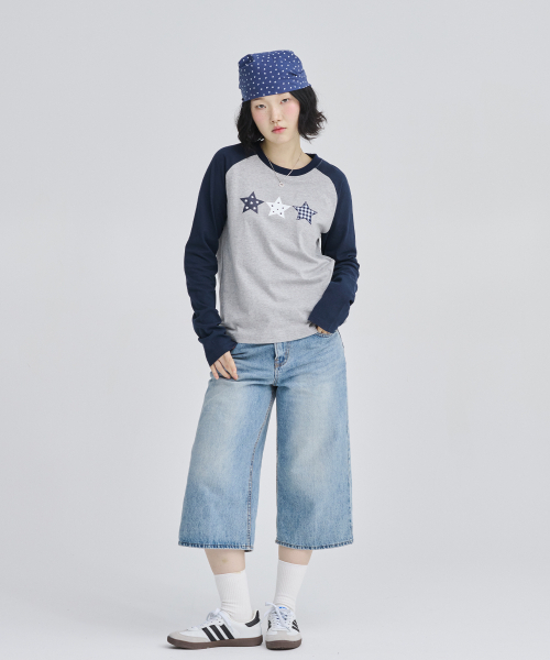 AWESOME STUDIO（オーサムスタジオ）の「スタラグランスリーブTシャツメランジグレー（Tシャツ/カットソー・レディース・グレー・FREE）」の5枚目の写真
