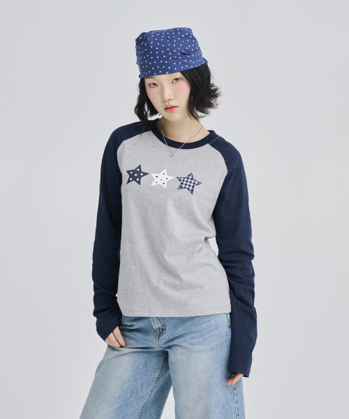 AWESOME STUDIO（オーサムスタジオ）の「スタラグランスリーブTシャツメランジグレー（Tシャツ/カットソー・レディース・グレー・FREE）」の6枚目の写真