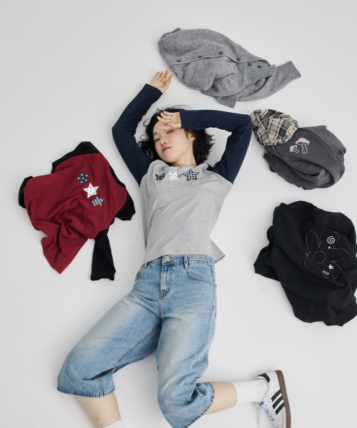 AWESOME STUDIO（オーサムスタジオ）の「スタラグランスリーブTシャツメランジグレー（Tシャツ/カットソー・レディース・グレー・FREE）」の7枚目の写真