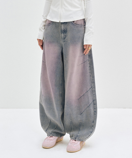 DECET WOMEN(デケット ウーマン)の「Color Brush Balloon Jeans DCWPT010ASHBLUE(デニムパンツ・レディース・その他・X-SMALL/SMALL/MEDIUM/LARGE)」の2枚目の写真